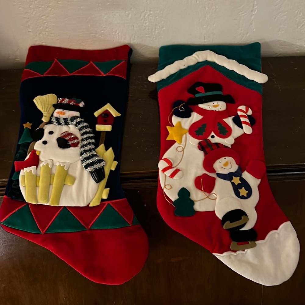 Christmas stockings 2 snowman stockings